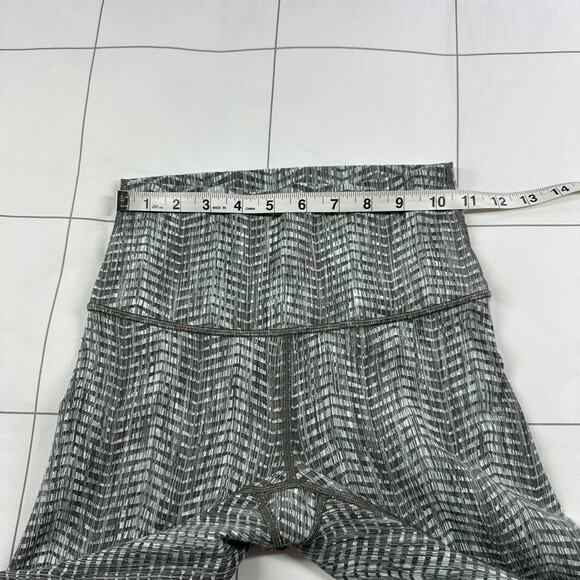 Lululemon Leggings Womens 4 Wunder Under Crop Luon Arrow Jacquard Olive Grey Gym - Picture 7 of 10